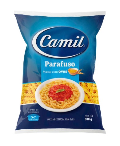 Macarrão Camil com Ovos Parafuso Pacote com 500g