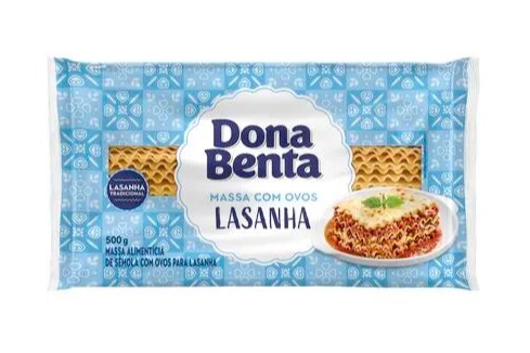 Massa para Lasanha Dona Benta Com ovos Pacote com 500g
