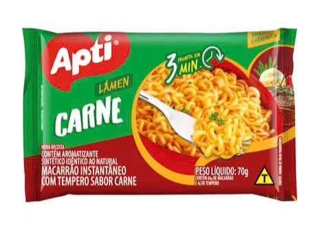 Macarrão Instantâneo Apti Carne Pacote com 70g