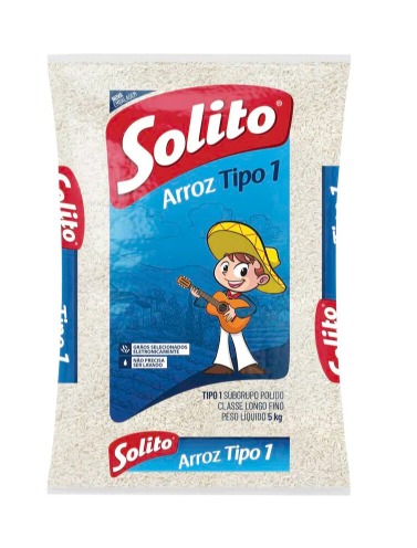 Arroz Solito Agulhinha - Tipo 1 Pacote com 5kg