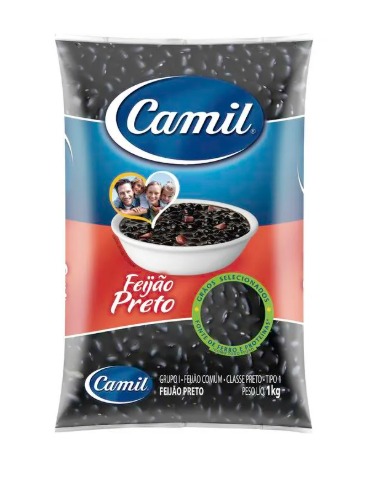 Feijão Preto Camil Tipo 1 Pacote com 1kg