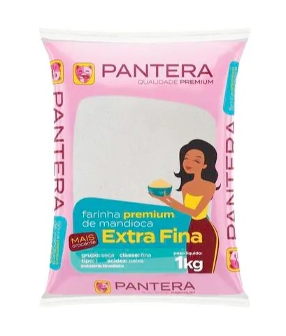 Farinha de Mandioca Pantera Fina Branca Pacote com 1kg
