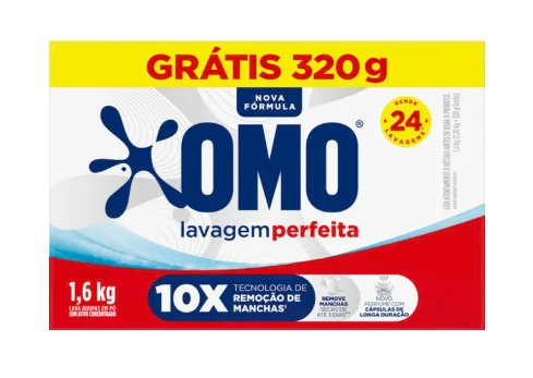 Detergente em Pó Omo Lavagem Perfeita Caixeta com 1,6kg