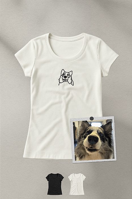 Baby Look - Pet Ilustração - Contorno