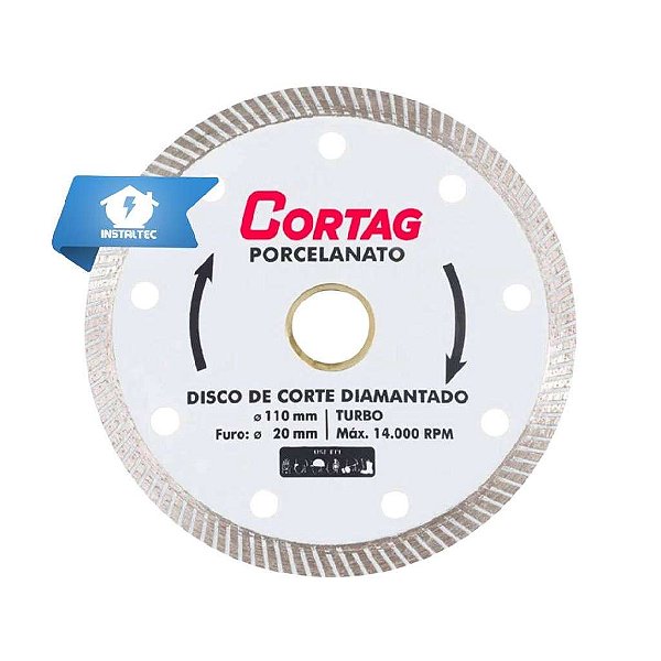 Disco Corte Porcelanato Turbo 4'' Cortag