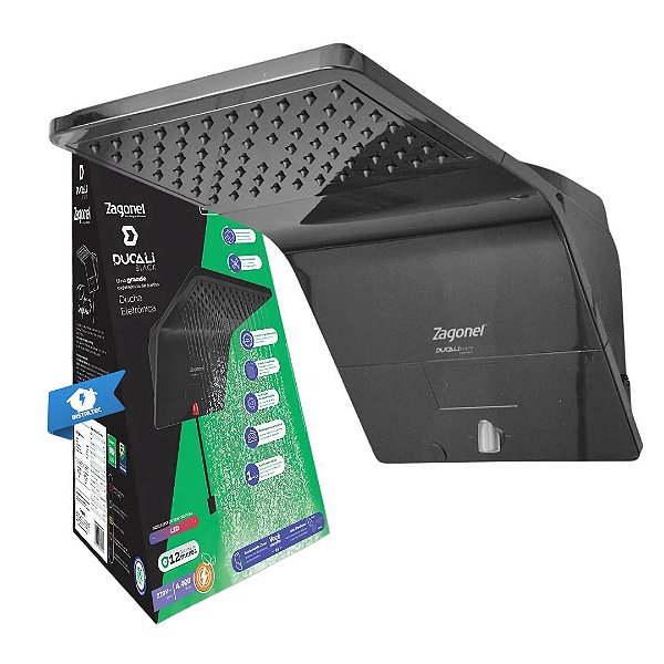 Ducha Ducali Eletrônica Preta 220V 7500W Zagonel
