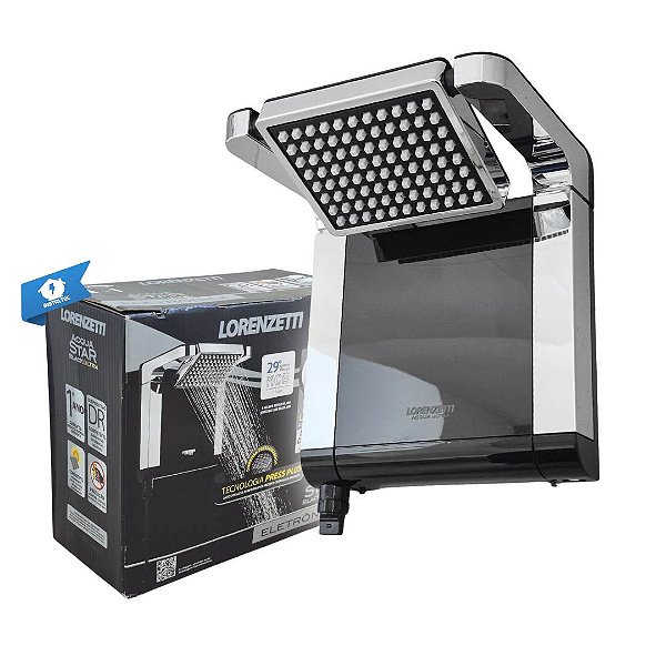 Ducha Acqua Star Ultra Preto C/Cromado 220V 7800W Lorenzetti