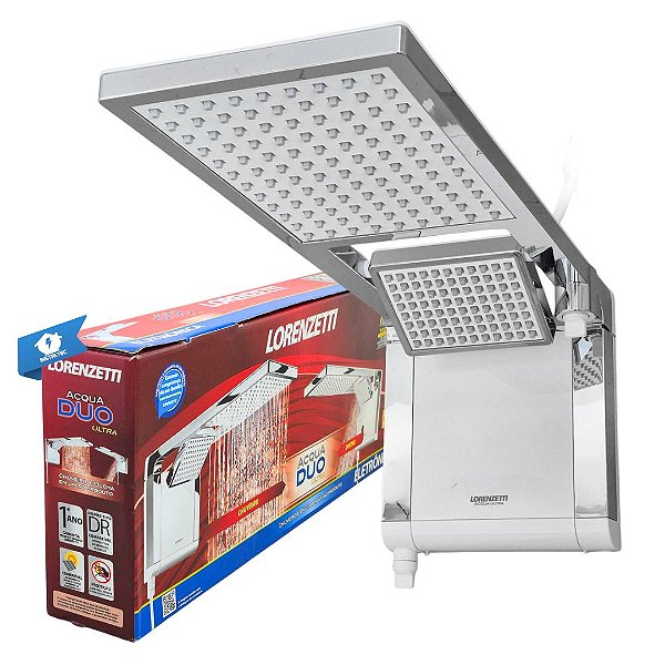 Ducha Acqua Duo Branco C/Cromado 127V 5500W Lorenzetti