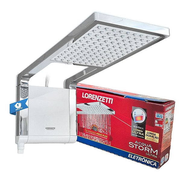Ducha Acqua Storm Branco C/Cromado 127V 5500W Lorenzetti