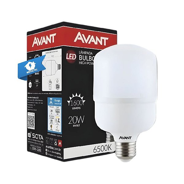 Lâmpada LED 20W 6500K Bulbo E27 Avant