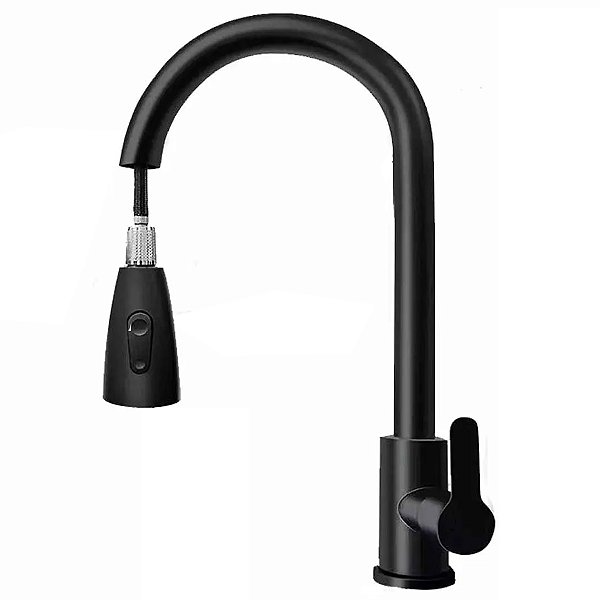 Torneira Gourmet Monocomando Pull Down Cozinha Misturador Agua Quente Fria Bancada Mesa Cuba Area Externa