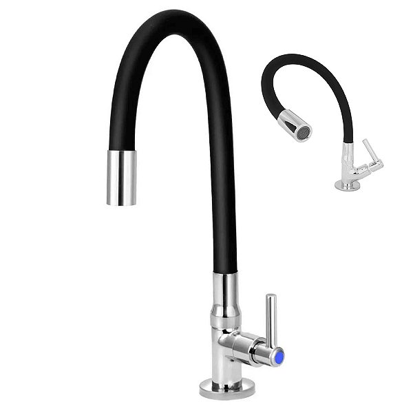 Torneira Cozinha Silicone Flexivel Gourmet 360 Metal Cromado Pia Bancada Mesa Articulado Resistente Casa Restaurante