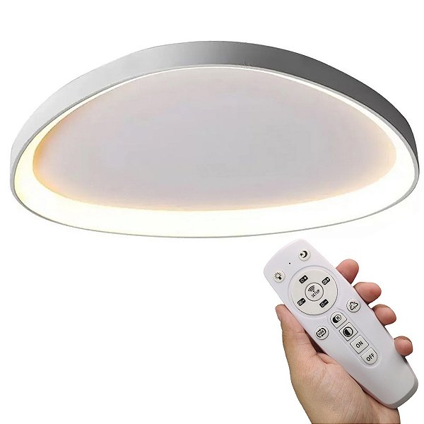 Luminaria Paflon Sobrepor 3 Em 1 Led Teto Iluminaçao Ajustavel Controle Remoto Casa Quarto Sala Estar Loja Comercio