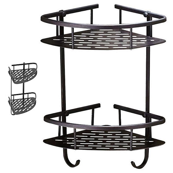 Suporte Prateleira de Canto Banheiro Shampoo Condicionador Sabonete Organizaçao Box Parede Resistente