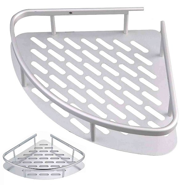 Suporte Prateleira de Canto Banheiro Box Shampoo Sabonete Organizador Cosmeticos Cozinha Casa Lavanderia