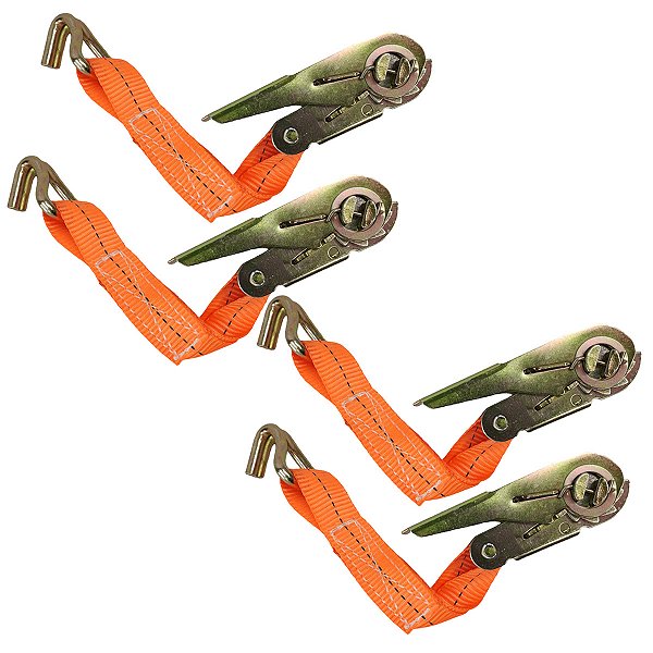 Catraca Movel De Carga Amarraçao Pesada Kit 4 Uni Gancho em J Reforçado Mudança Obra