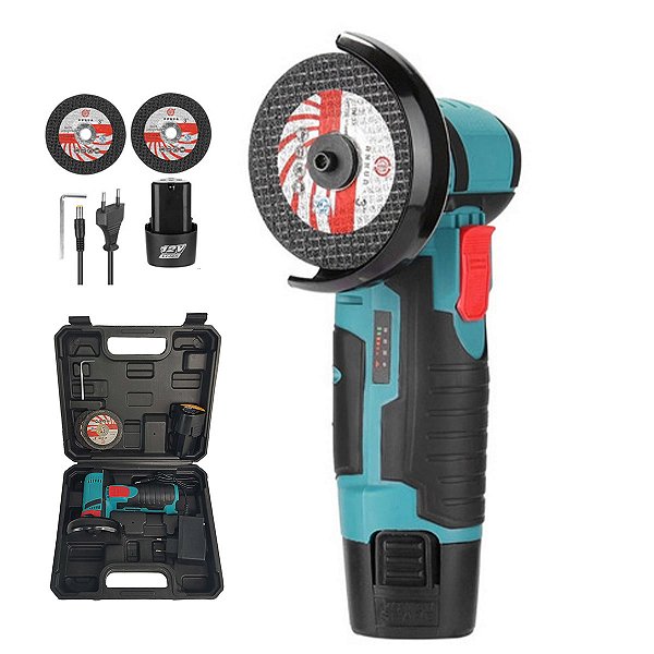 Esmerilhadeira Angular Lixadeira Portatil Serra Sem Fio Corte Ferro Ceramica Madeira Aço Polimento Potente Resistente