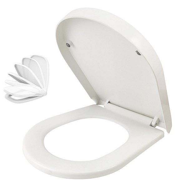 Tampa de Vaso Soft Close Assento Sanitario Fechamento Suave Banheiro Fecha Devagar Lavabo Seguro Higienico Resistente