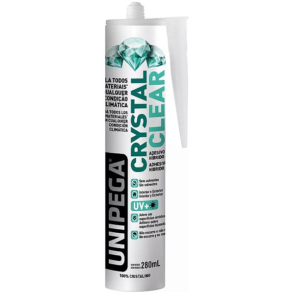 Cola Pu Incolor Adesivo Hibrido Crystal Clear 280 Ml Fixa Tudo Obra Construçao