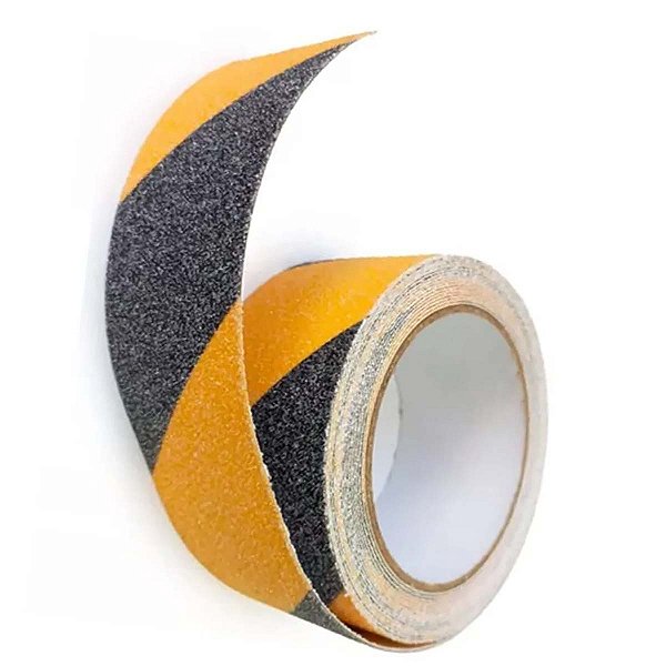Fita Antiderrapante Adesiva 5 Metros Sinalizadora Piso Chao Degrau Escada Meio Fio Demarcaçao Segurança Proteçao