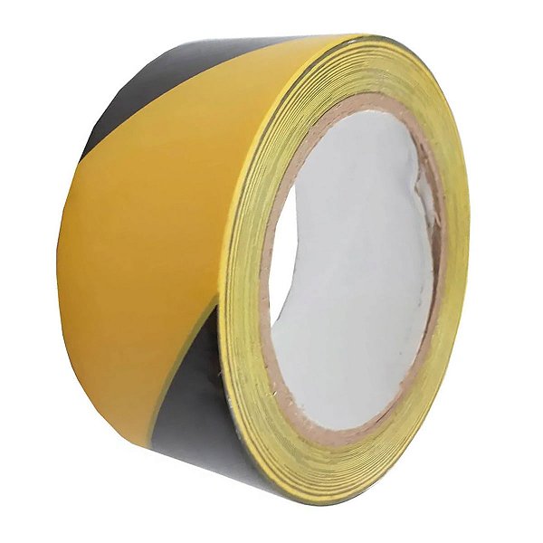 Fita Adesiva Zebrada 10 Metros Demarcaçao Solo Sinalizaçao Orientaçao Atençao Segurança Proteçao