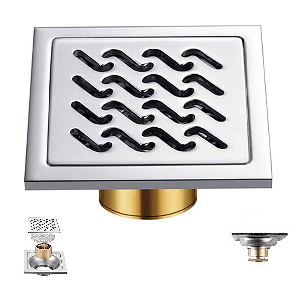 Ralo Inox 10x10 Anti Odor Anti Inseto Banheiro Lavabo Anti Corrosao Casa Cozinha Lavanderia Higienico Resistente Seguro