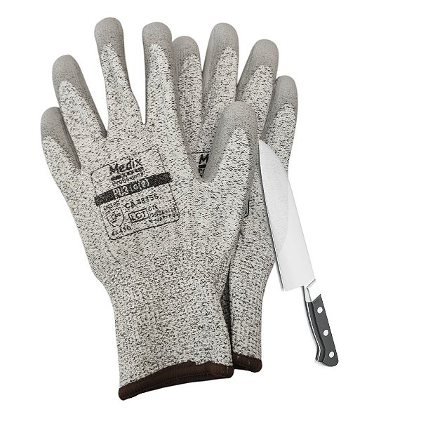 Par Luva Anticorte G CA48856 Maxima Proteçao EPI Resistente Segurança Açougue Obra Construçao Cozinha Construçao