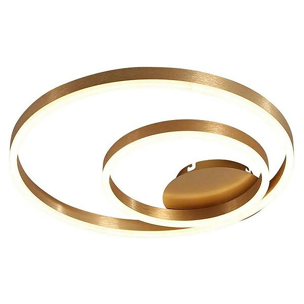 Lustre Paflon Sobrepor Orbita 2 Aneis Luxo 3 Tons Decoraçao Moderna Teto Enfeite Sala Estar Jantar Casa Quarto Casa Loja