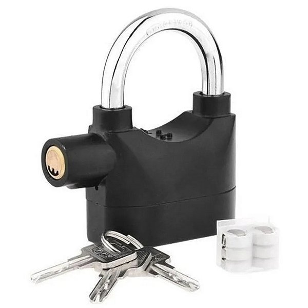 Cadeado Com Alarme Anti Furto Roubo 110 DCB Sirene Alta Som Segurança Moto Carro Casa Proteçao
