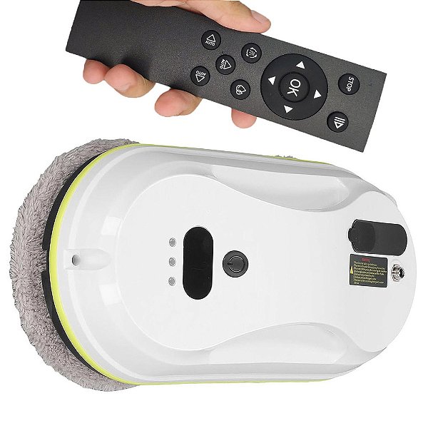Robo Limpa Vidro Inteligente Controle Remoto Limpador Janelas Vitrine Espelho Aquario Suporte AntiQueda Predio Casa Loja
