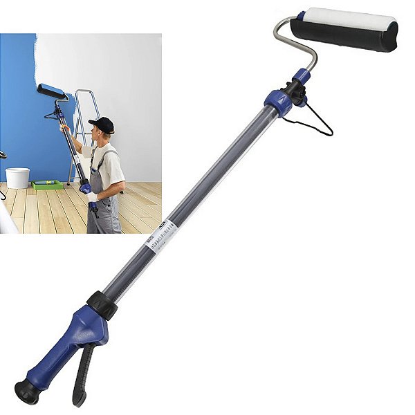 Rolo De Tinta Com Reservatorio Profissional Cabo Retratil Pintar Parede Teto Deck Casa Predio Obra Construçao Multiuso