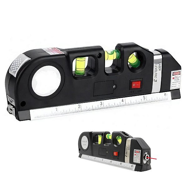 Trena Medidor a Laser Nivelador 3 Linhas Regua Obra Construçao Alta Precisao Profissional Eficiente