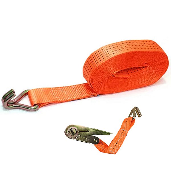 Cinta de Elevaçao 6 Metros com Catraca Amarraçao Carga Gancho Transporte Armazenamento Construçao Obra Mudança