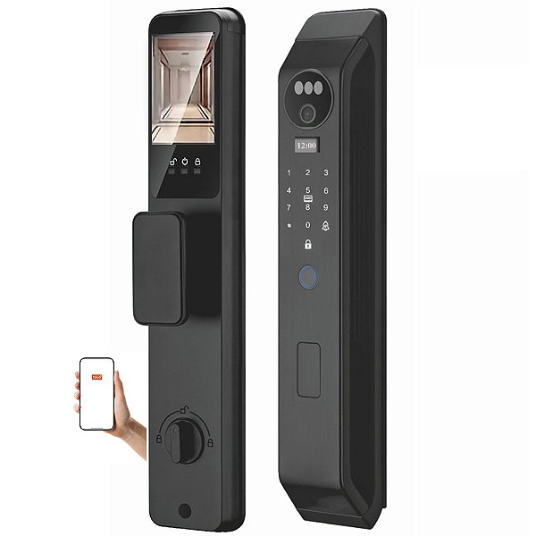 Fechadura Digital Eletronica Wifi Biometria Facial Cartao Tag Senha App Celular Smartphone Segurança Residencial