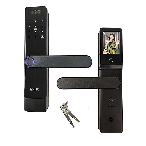 Fechadura Eletronica Digital Porta Senha Wifi Biometria Facial Chave Cartao App Celular Bateria Segurança Residencial