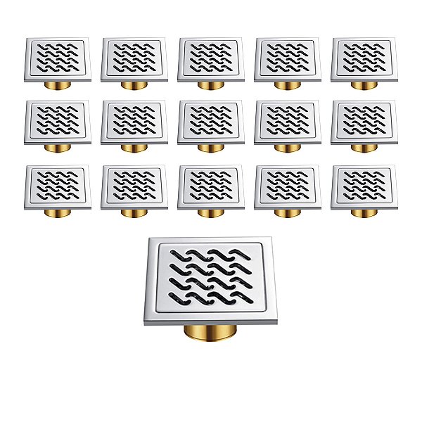 Ralo Anti Odor Inseto 10x10 Inox Kit 16 Uni Banheiro Lavabo Higienico Cozinha Anti Corrosao