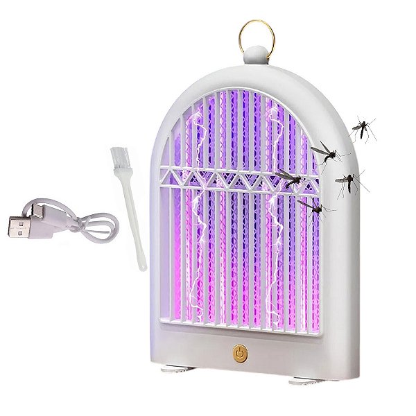 Luminaria Armadilha Repelente Luz Ultravioleta Pega Inseto Mosca Mosquito Usb Gancho Pendurar