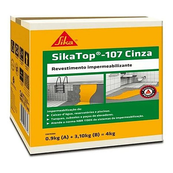 SikaTop 107 4Kg Impermeabilizante Revestimento Obra Construçao Casa Quarto