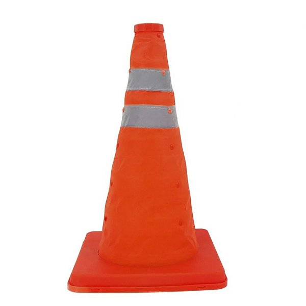 Cone Retratil Sinalizaçao Portatil Dobravel Flexivo Obra Estrada Rodovia Estacionamento Balizador Segurança Emergencia