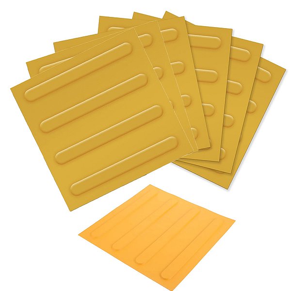 Piso Tatil Chao Cegos Kit 6 Uni Antiderrapante Acessibilidade Pcd Aviso Direcional Atençao Cuidado Segurança