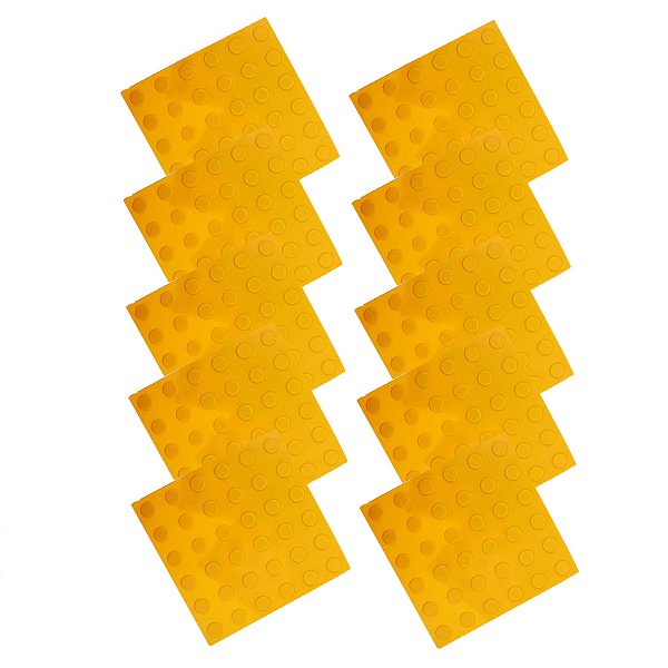 Piso Tatil Cegos Kit 10 Uni Acessibilidade Pavimentaçao Antiderrapante Segurança Rua Calçada Loja Shopping