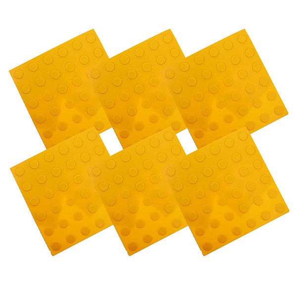 Piso Tatil Cegos Acessibilidade Kit 6 Uni Antiderrapante Pavimentaçao Segurança Sinalizaçao Loja Shopping Rua