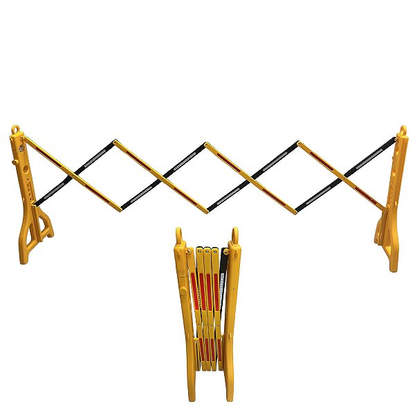 Barreira Pantografica Retratil Refletiva Safonada Obra Sinalizaçao Estrada Manutençao Rodovia Aviso Transito Segurança