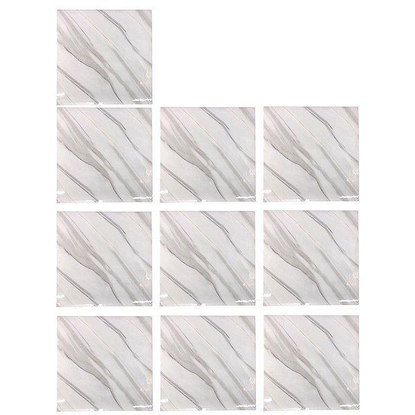 Placa Adesiva 3D Marmore Kit 10 uni Autocolante Papel de Parede Reforma Obra Reparo Casa Cozinha Banheiro Ambiente