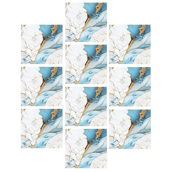 Placa Adesiva Marmore 3D Kit 10 uni Papel de Parede Autocolante Obra Reforma Casa Cozinha Banheiro Moderno Decoraçao