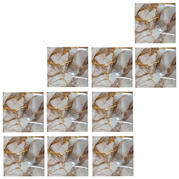 Placa Adesiva Marmore 3D Kit 10 uni Papel de Parede Autocolante Obra Reforma Casa Ambiente Moderno Quarto Sala Cozinha