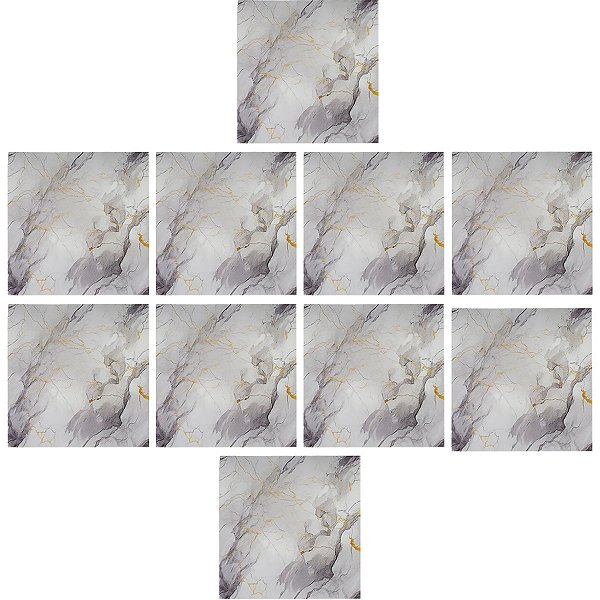 Placa Adesiva Autocolante Kit 10 Uni Papel Parede Marmore Falso Decoraçao Banheiro Cozinha Sala Casa Obra Reforma