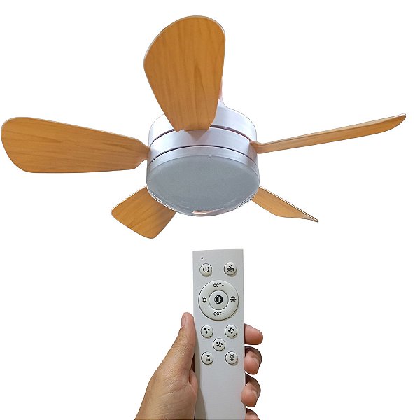 Ventilador Lampada E27 Helice Madeira Controle Remoto Iluminaçao Ajustavel 2 Em 1 Verao Calor Sala Quarto Casa