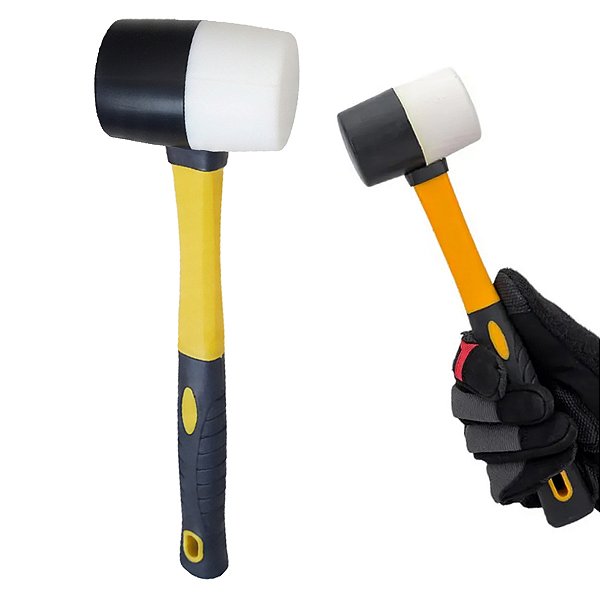 Martelo Borracha Assentar Piso Ergonomico Marreta Obra Reparo Cemarica Manutençao Resistente