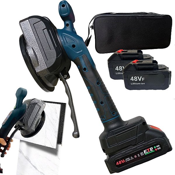 Maquina De Assentar Piso Azulejo Porcelanato Chao Profssional Ventosa Vibraçao Eletrica Recarregavel